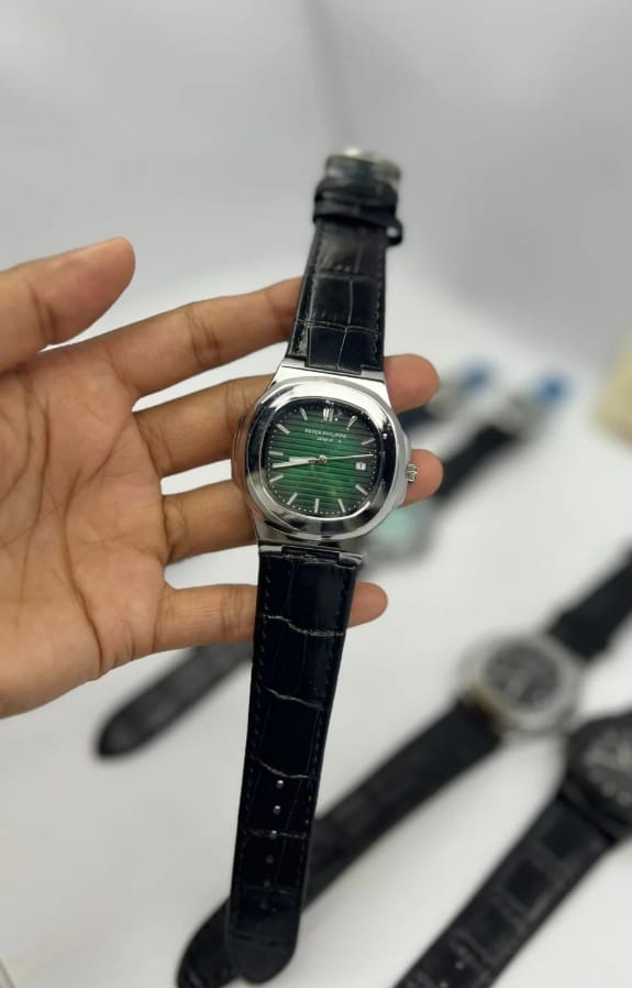PP Geneve Nautilus Premium Leather Strap Watch