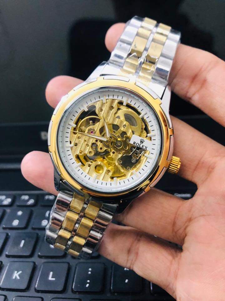 RLX Skeleton Automatic Watch – Two tone Chain