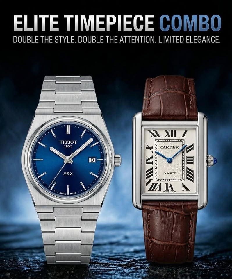 Elite Timepiece Duo – Tissot PRX × Cartier Tank