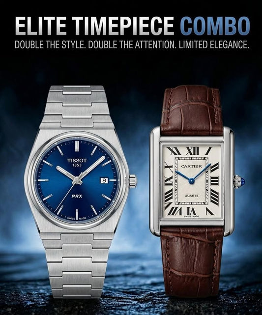 Elite Timepiece Duo – Tissot PRX × Cartier Tank
