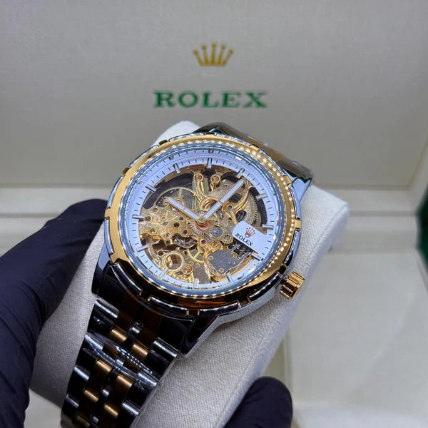 RLX Skeleton Automatic Watch – Two tone Chain