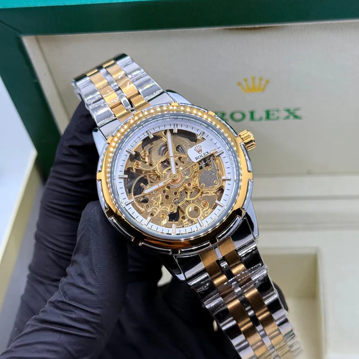 RLX Skeleton Automatic Watch – Two tone Chain