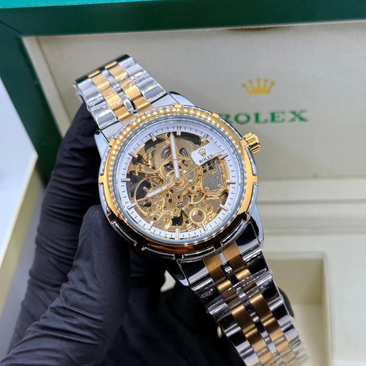 RLX Skeleton Automatic Watch – Two tone Chain