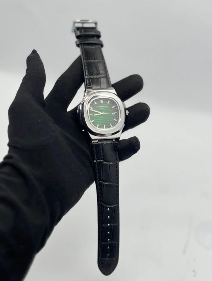 PP Geneve Nautilus Premium Leather Strap Watch