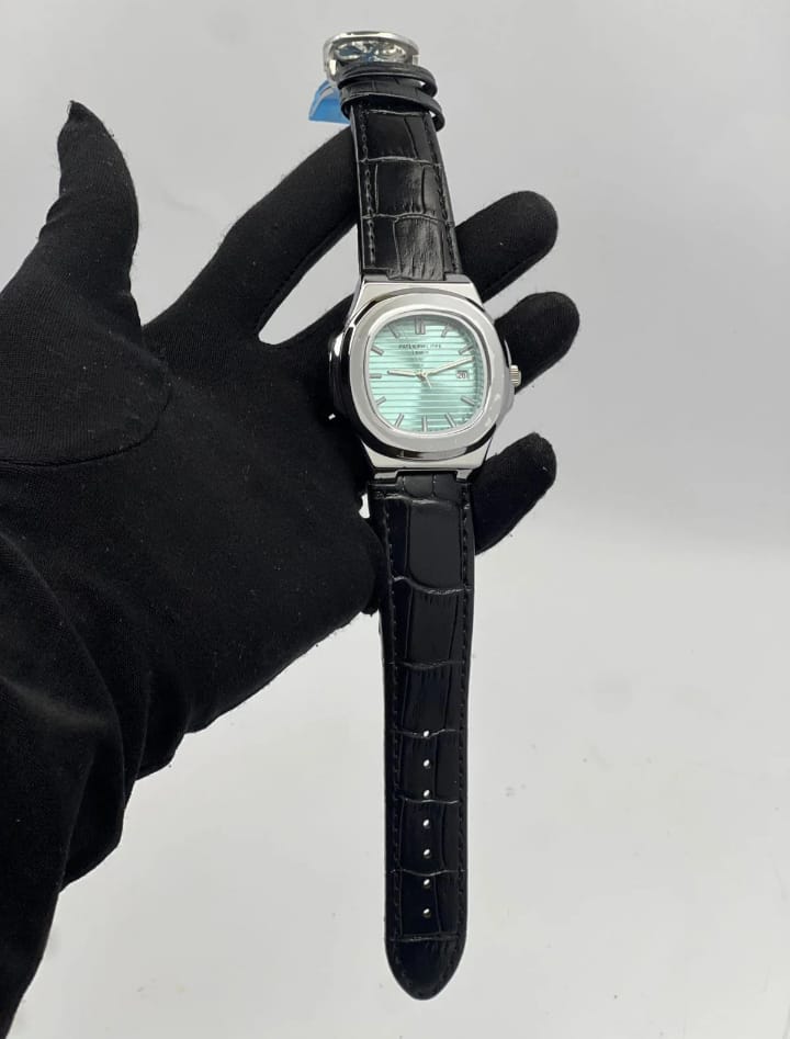 PP Geneve Nautilus Premium Leather Strap Watch